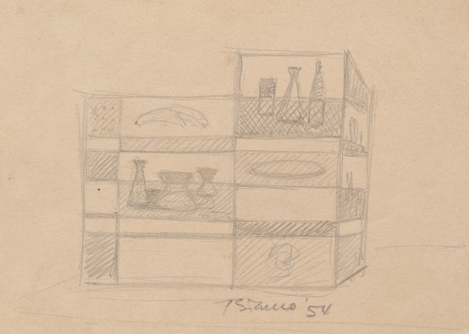 Enrico Bianco (1918-2013), Estudo, 1954 - foto 1 de 4