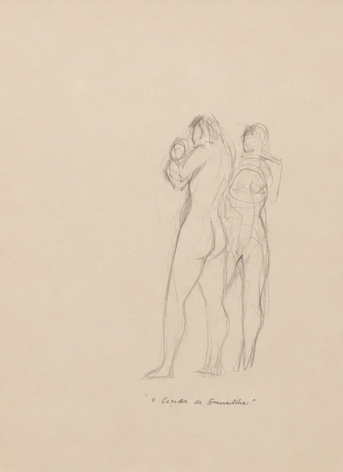 Enrico Bianco (1918-2013), Estudo Maternidade e Caçador de Esmeraldas (verso), década de 1940 - foto 2 de 4