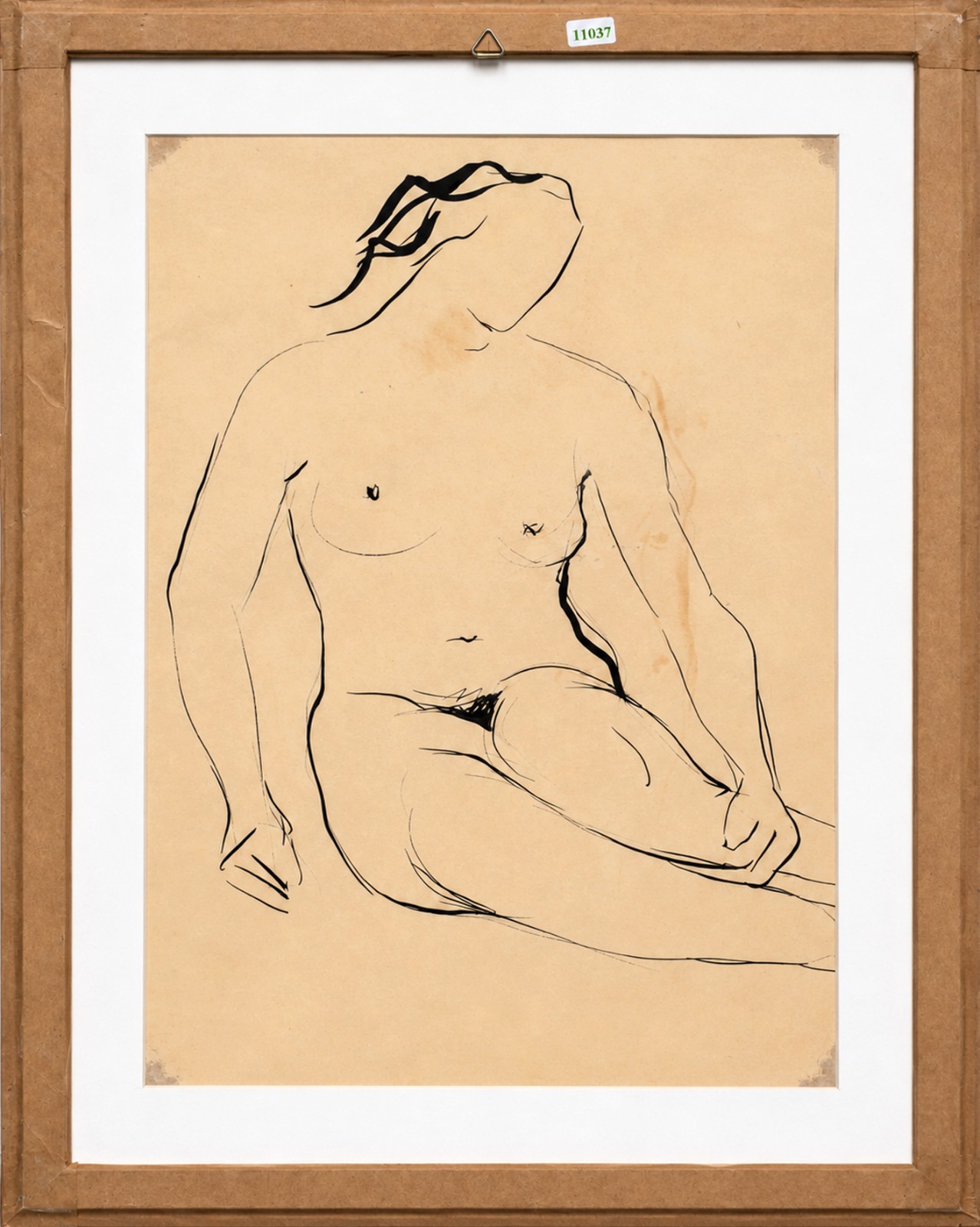 Enrico Bianco (1918-2013), Desenho dupla face, frente "Cabeça de Homem"  e verso "Nú", 1949 - foto 5 de 5