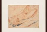 Enrico Bianco (1918-2013), Nú, 1940 - Óleo e nanquim sobre papel <br>Ass. inf. direito <br>Reproduzido no Livro do Artista Bianco, sob o nº 46 - página 178 <br>Com Declaração de Autenticid