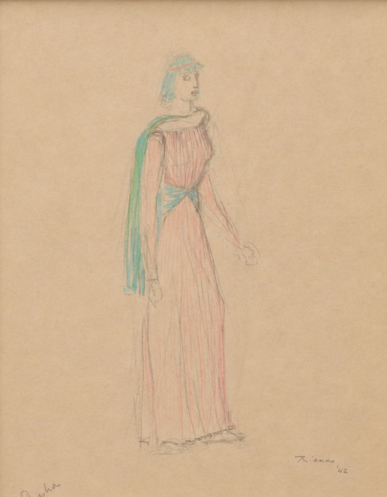 Enrico Bianco (1918-2013), Estudo para Figurino Hércules 4/8, 1946 - foto 1 de 4