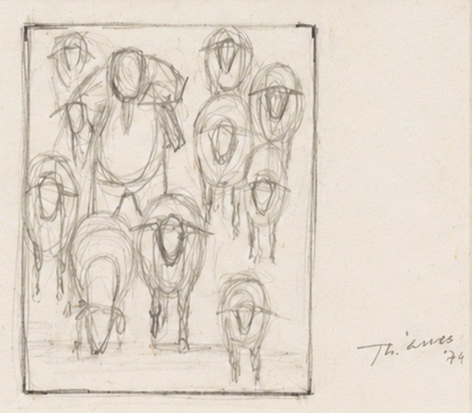 Enrico Bianco (1918-2013), Estudo Menino com Carneiros, 1979 - foto 1 de 4