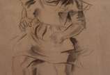Enrico Bianco (1918-2013), Retrato de Maria Ter... - Crayon s/ papel<br>Ass. Inf. direito - Localizado Teresinha   <br>Reproduzido no Livro do Artista Bianco, sob o nº 220 - pagina 186  - com Decla...