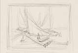 Enrico Bianco (1918-2013), Estudo Jangada, déca... - Grafite s/ papel<br>Com Declaração de Autenticidade, registrado sob o nº 01931, emitido pela Família do Artista.