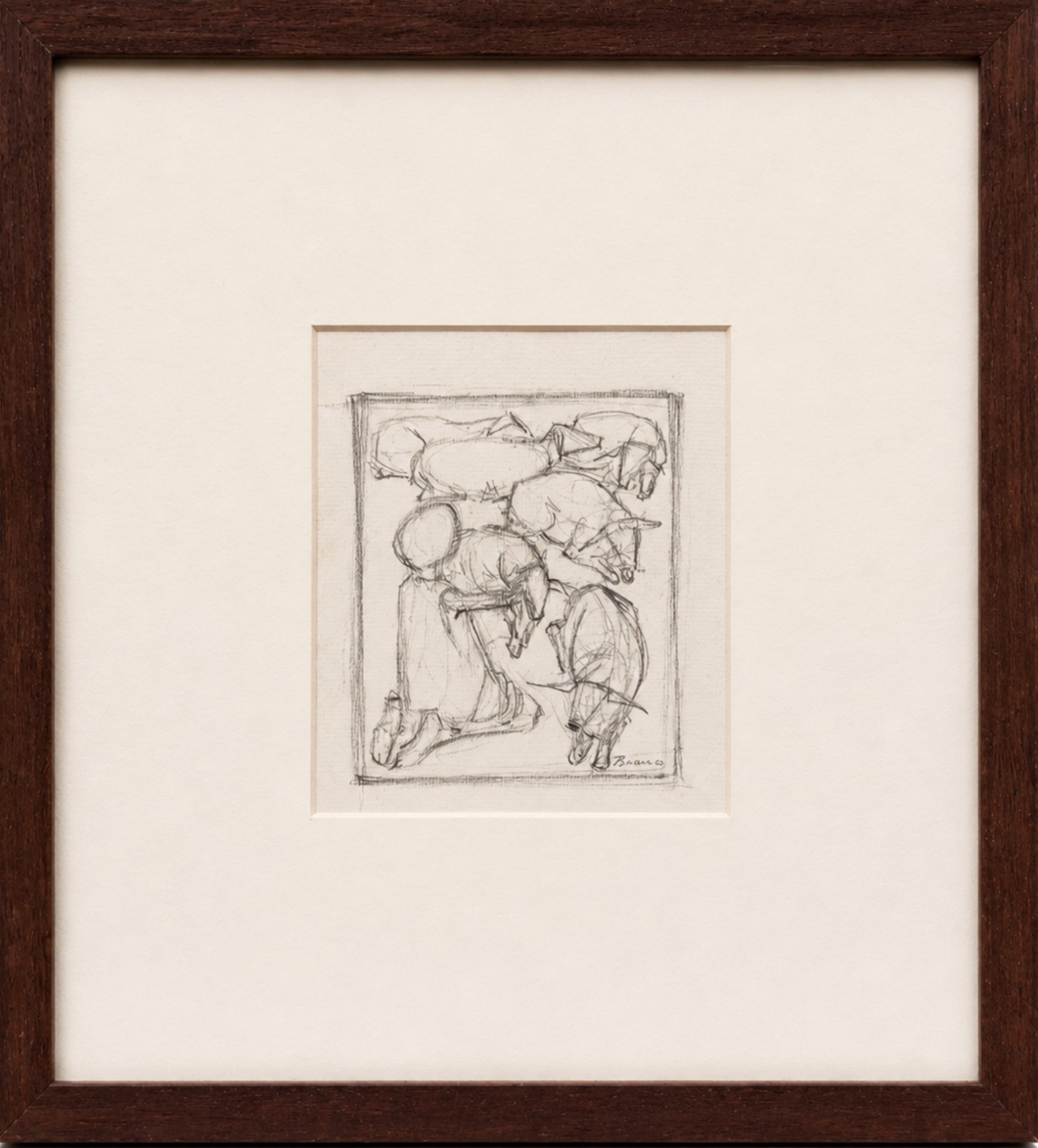 Enrico Bianco (1918-2013), Estudo Menino com Carneiros - foto 2 de 4