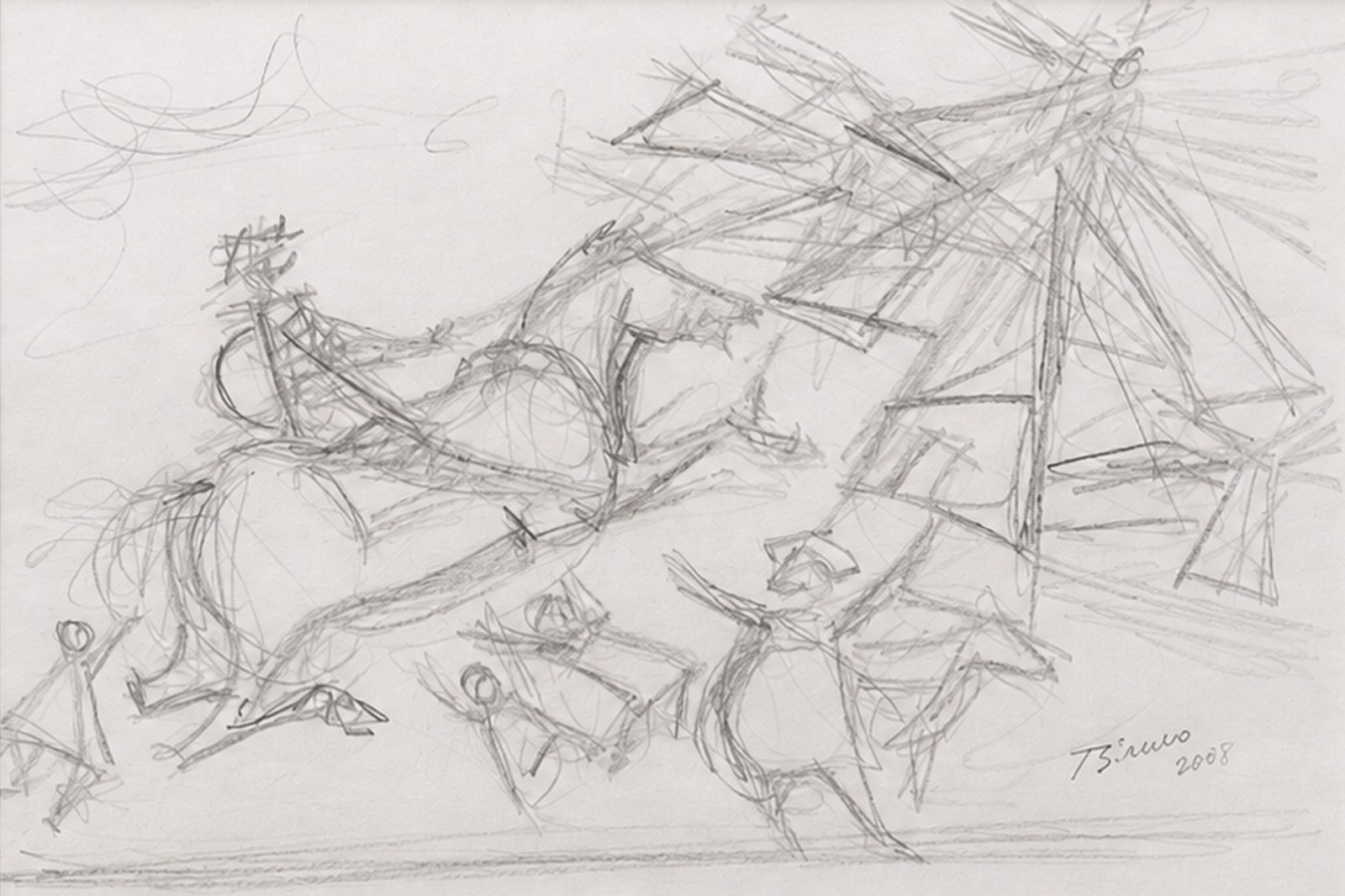 Enrico Bianco (1918-2013), Estudo para Dom Quixote, 2008 - foto 1 de 4