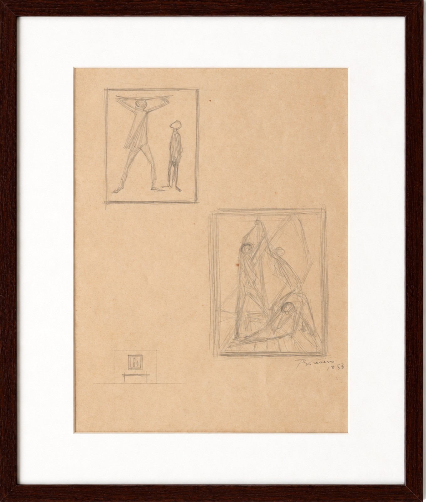 Enrico Bianco (1918-2013), Estudo para 2 Obras (frente) e 1 Obra (verso) - foto 4 de 5