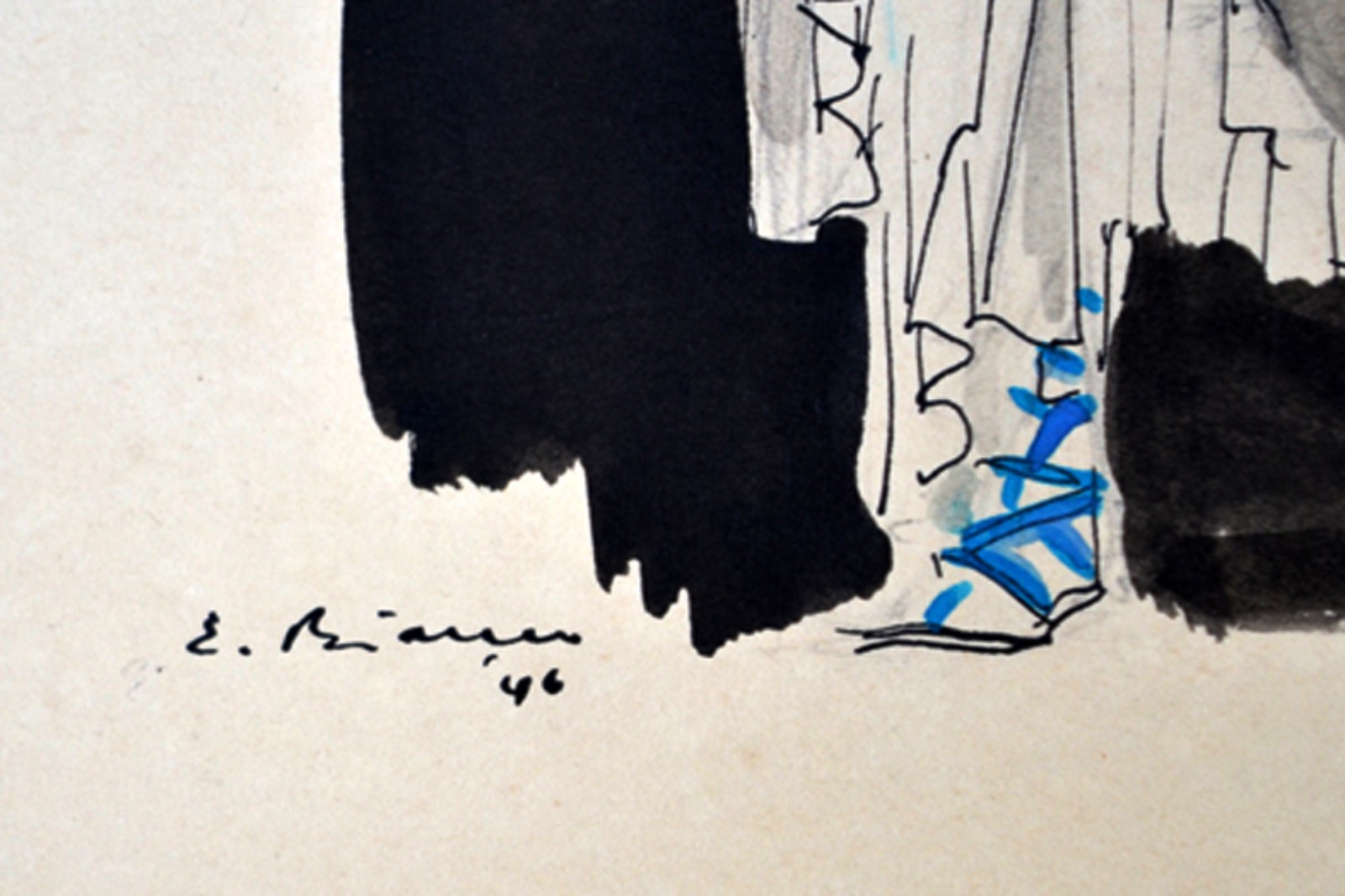 Enrico Bianco (1918-2013), Estudo Figurino, 1946 - foto 2 de 4