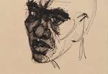 Enrico Bianco (1918-2013), Galo e Rosto - (frente e verso)<br>Hidrografica sobre papel<br>Ass inf. esquerdo <br>Com Declaração de Autenticidade, registrado sob o nº 00471, emitido pela Família