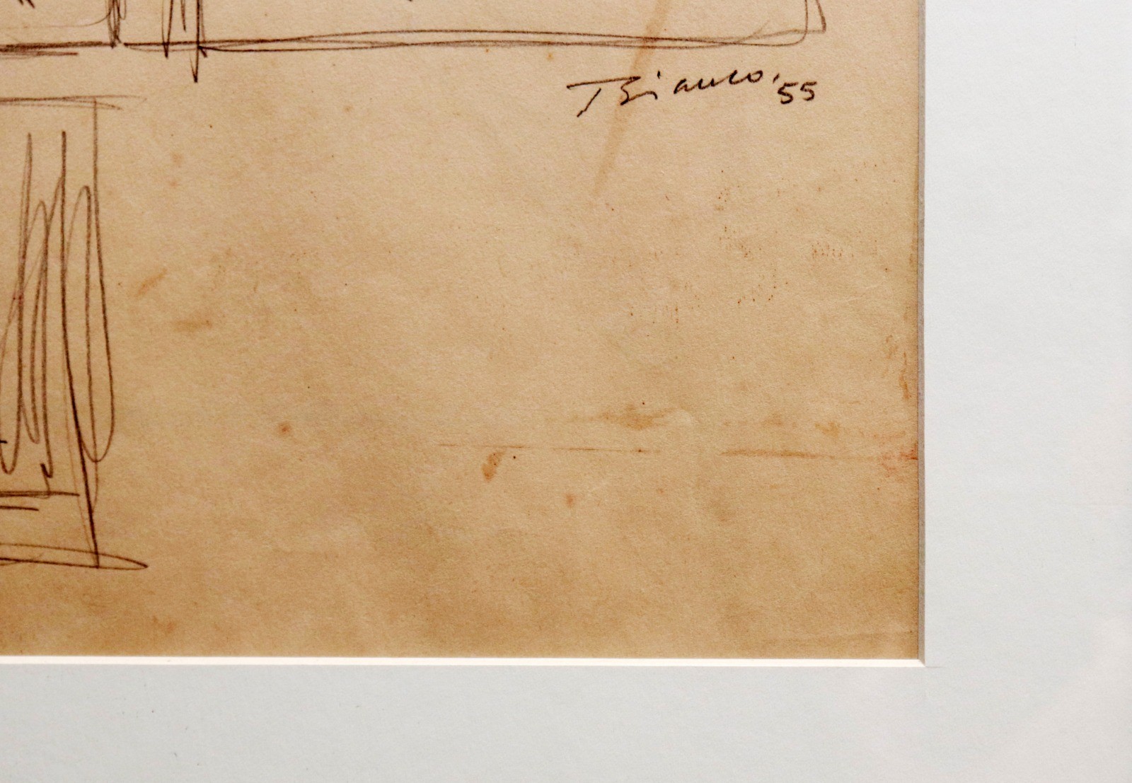 Enrico Bianco (1918-2013), Estudo para 3 Obras (frente) e 1 obra (verso), 1955 - foto 4 de 5
