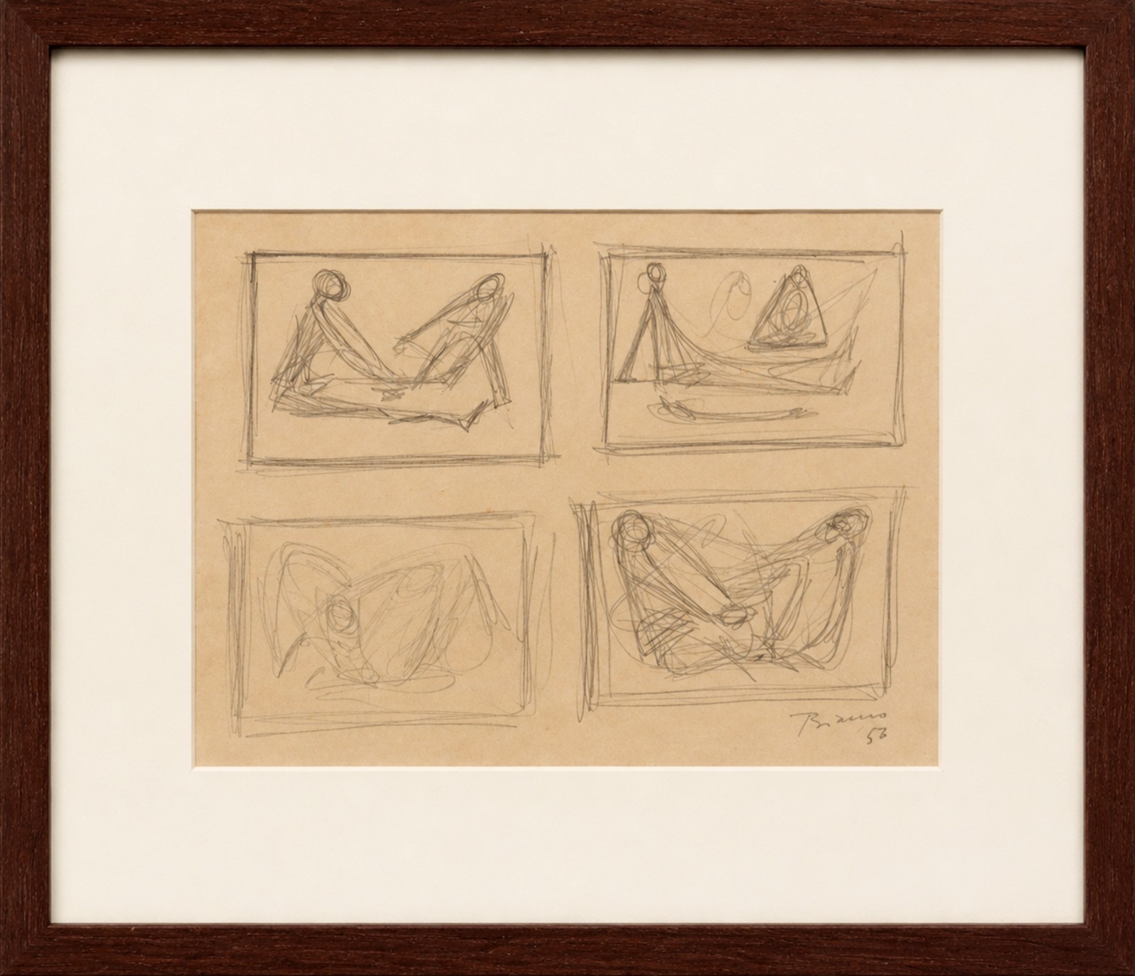 Enrico Bianco (1918-2013), Estudo para 4 Obras, 1956 - foto 2 de 4