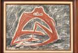 Enrico Bianco (1918-2013), Duas Figuras, 1957 - Crayon s/ papel<br>Ass. inf. esquerdo <br>Reproduzido no Livro do Artista Bianco, sob o nº 302 - pagina 190  - com Declaração de Autenticidade, regist