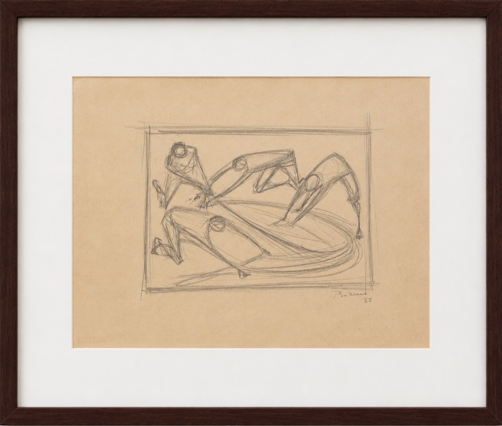 Enrico Bianco (1918-2013), Estudo Pescadores, 1956 - foto 2 de 4
