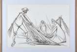 Enrico Bianco (1918-2013), Pescadores, 2005 - Crayon s/ papel<br>Ass. inf. esquerdo<br>Participou da exposição individual do artista realizada na Galeria O Colecionador em 2005.