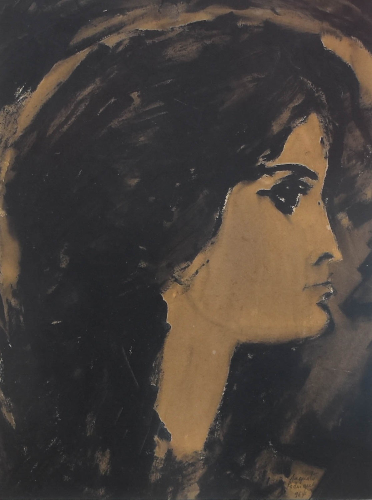 Augusto Rodrigues (1913-1993), Sem Título - Perfil Mulher, 1967 - foto 1 de 4
