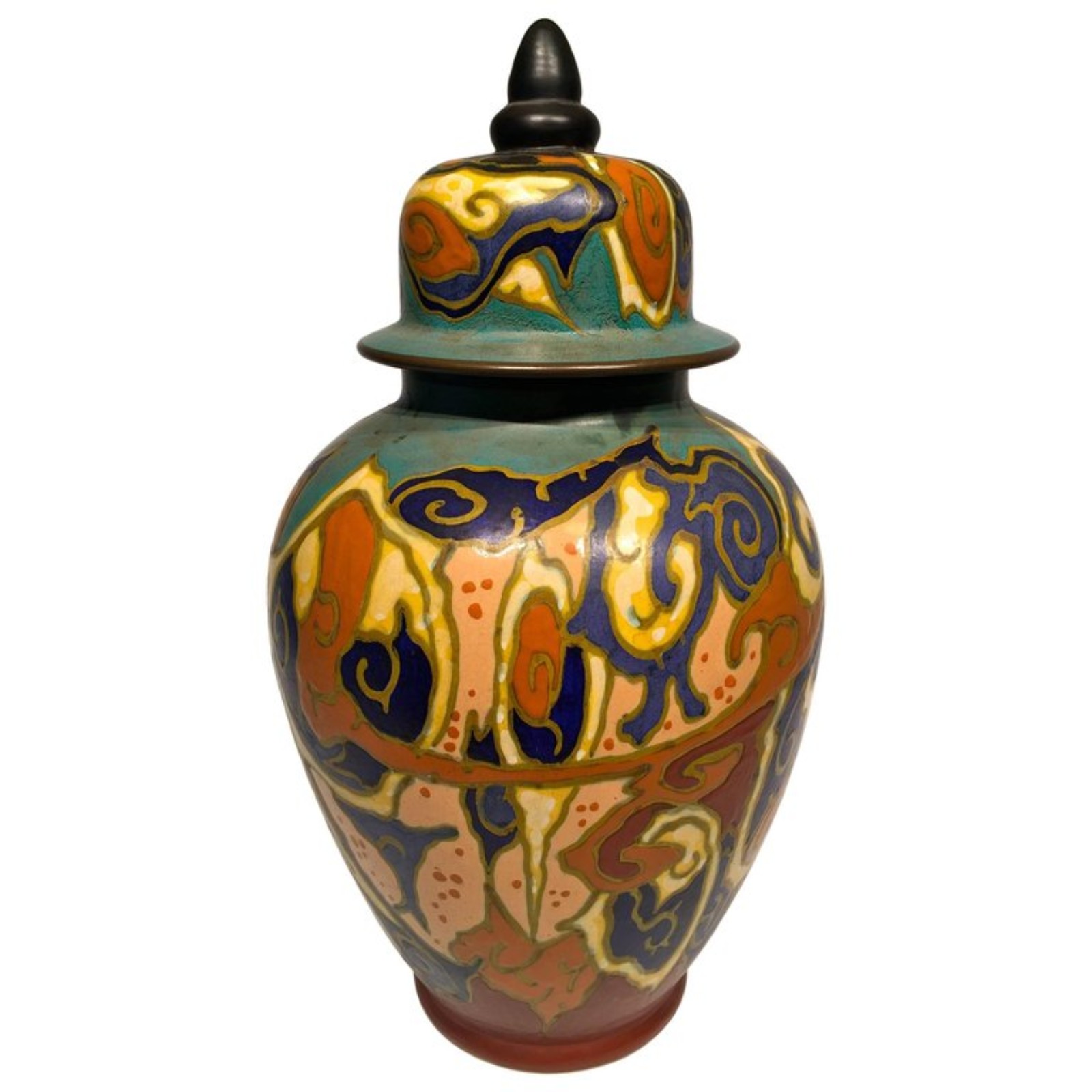 Grande Potiche em porcelana holandesa com policramia, Art Nouveau... - foto 1 de 2