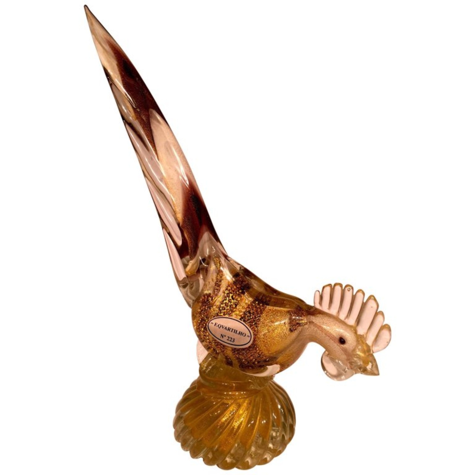 Grande escultura de faisão em vidro artistico soprado de Murano... - foto 1 de 2