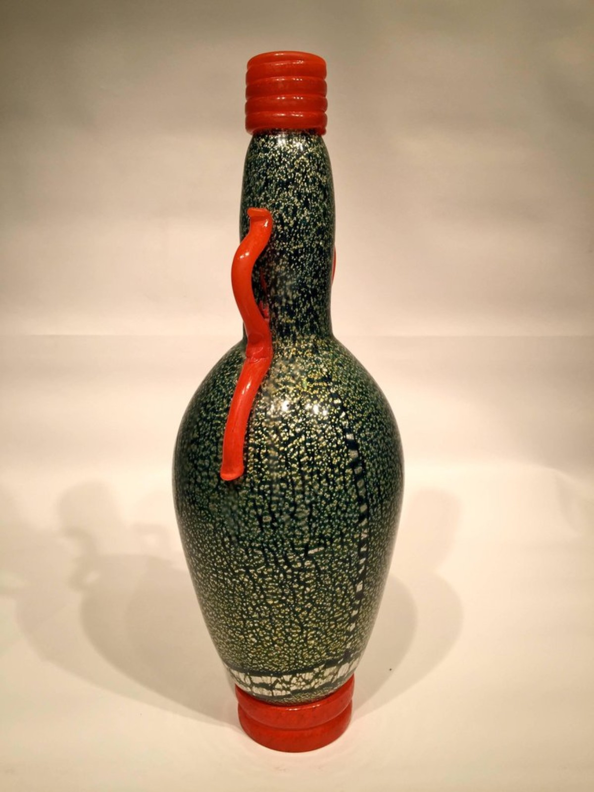 Raro vaso em vidro artistico soprado de Murano com técnicas multiplas... - foto 3 de 3