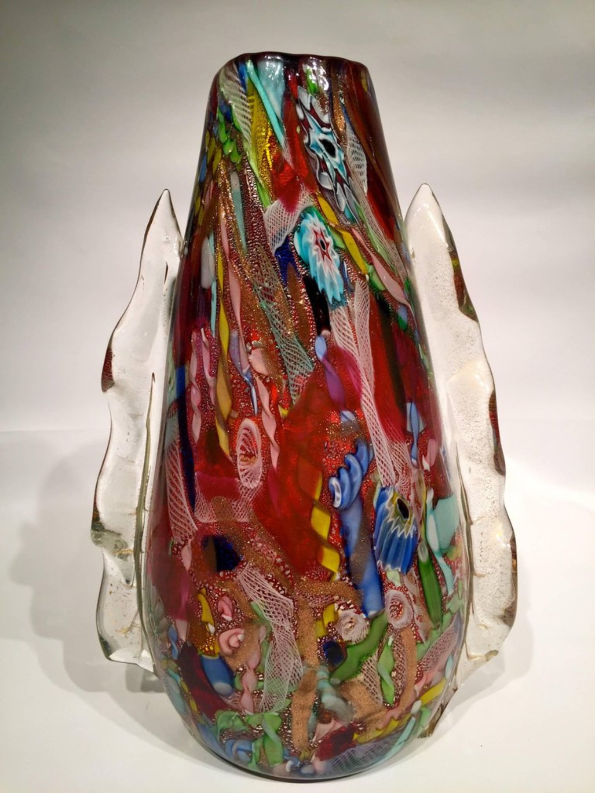 Vaso em vidro artistico soprado de Murano, multicolorido com técnicas... - foto 2 de 3