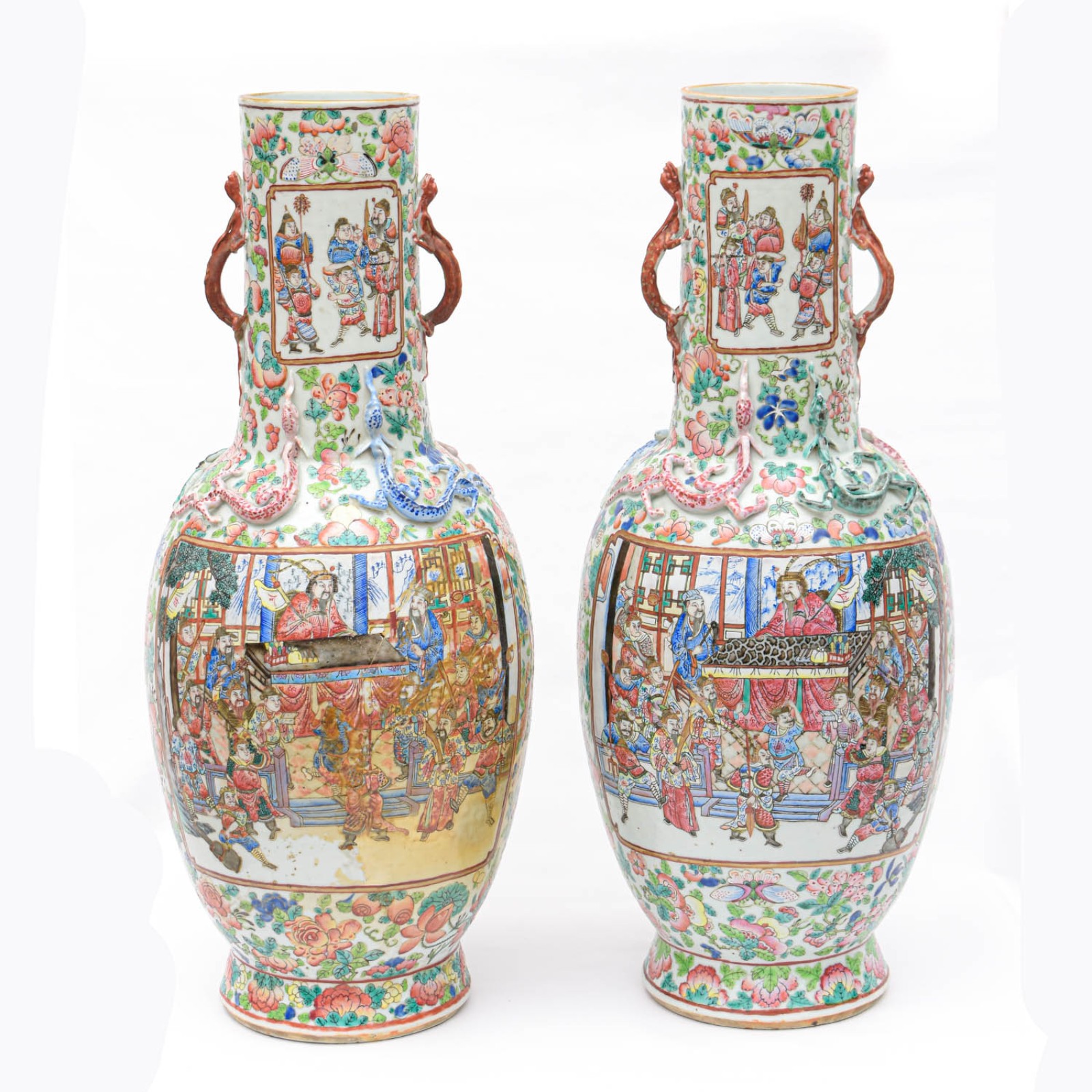 Par de vasos em porcelana chinesa Mandarim - foto 1 de 2