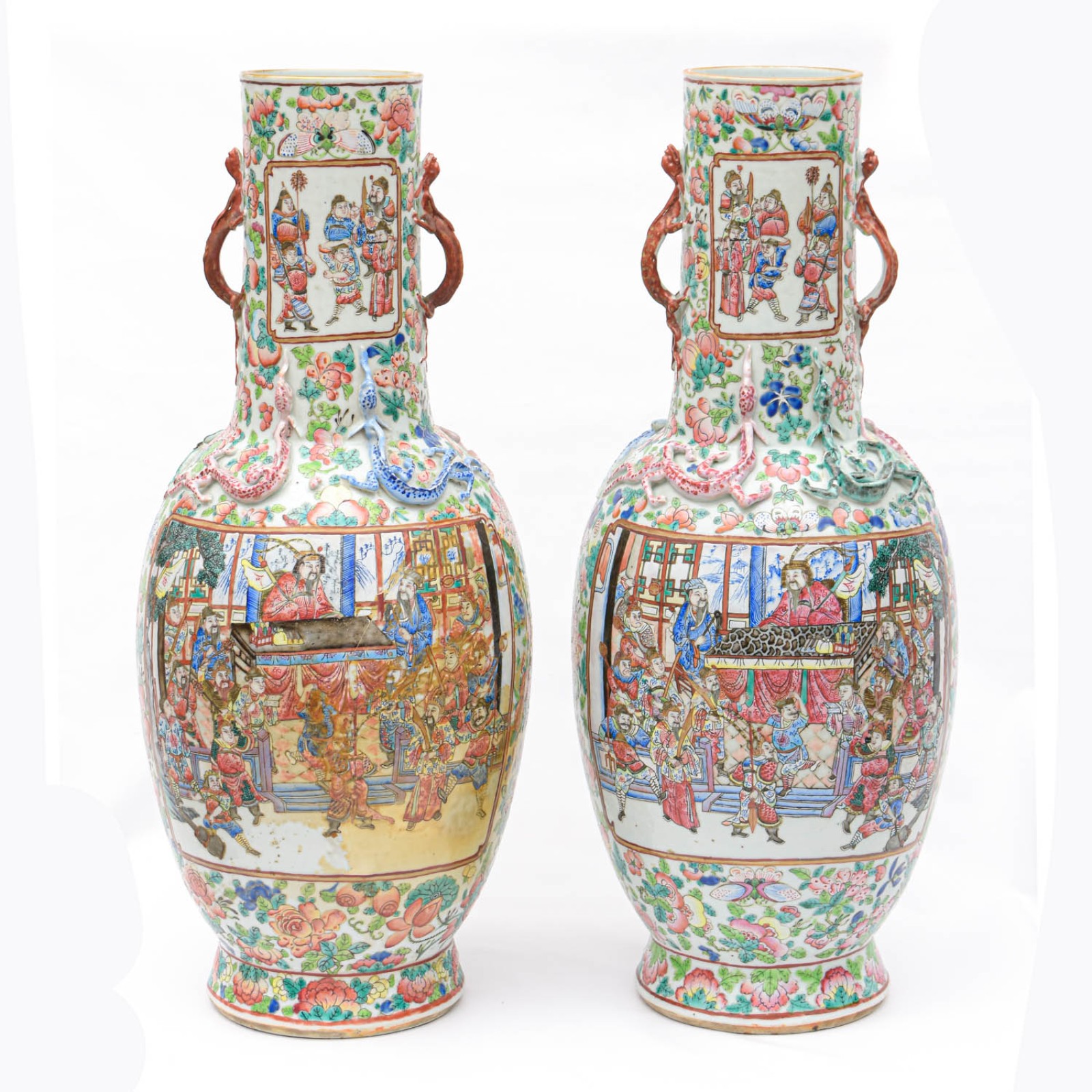 Par de vasos em porcelana chinesa Mandarim - foto 2 de 2