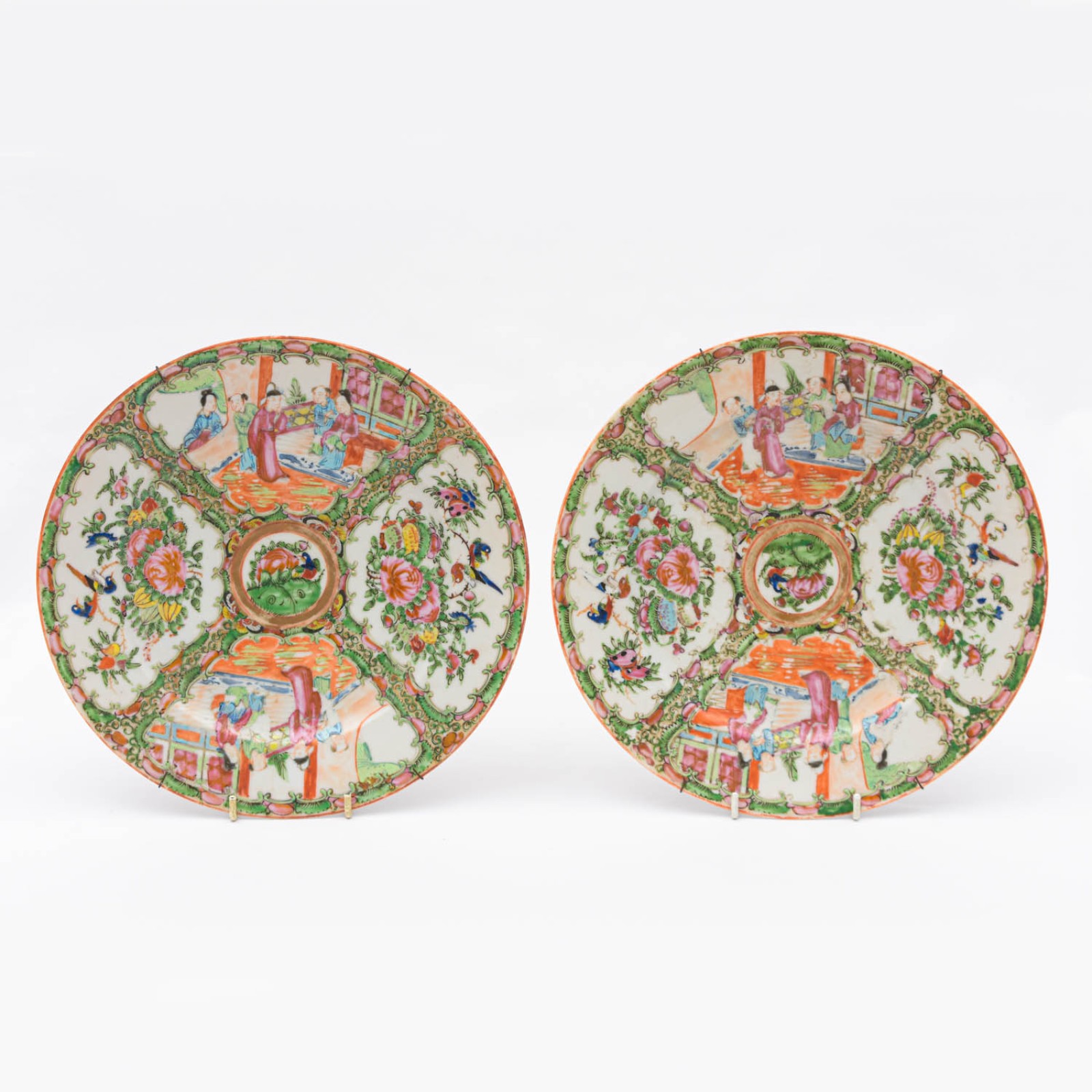 Par de pratos em porcelana chinesa Mandarim - foto 1 de 2