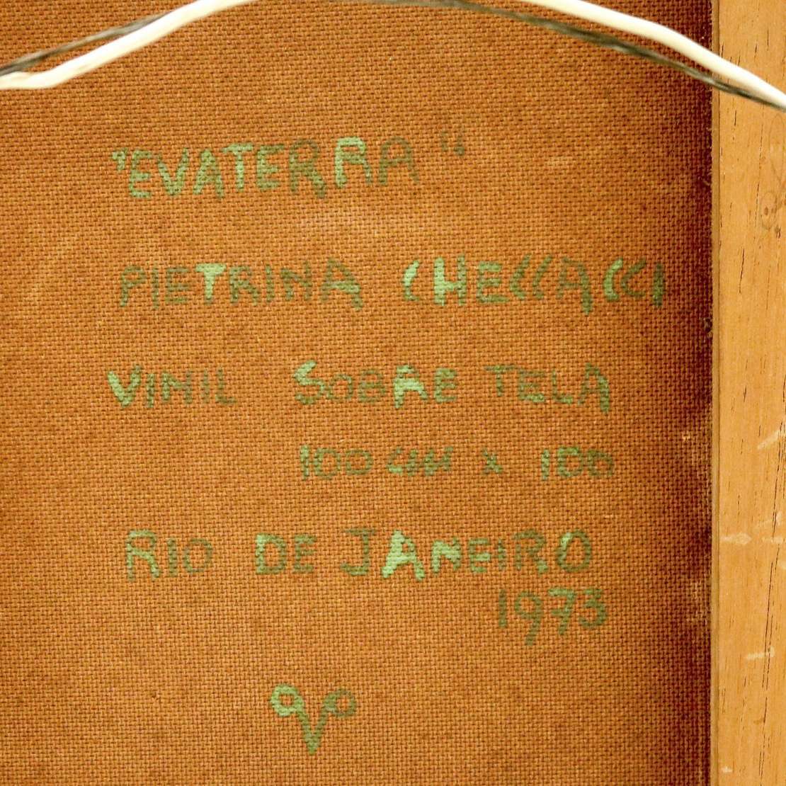 Pietrina Checcacci (1941), Evaterra, 1973 - Vinil s/tela colado em eucatex<br>Ass. inf. esquerdo e verso<br>Localizado Rio de Janeiro<br><br>Pietrina Checcacci é uma pintora, gravurista e escult