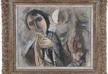 Lasar Segall (1891-1957), Figura inclinada ao luar, ( Série As Erradias), 1949 - Óleo s/ tela<br>Ass. inf. esquerdo e verso e datado<br>Ex-coleção Felicia Leiner<br><br><br>Lasar Segall (1891-1957)...