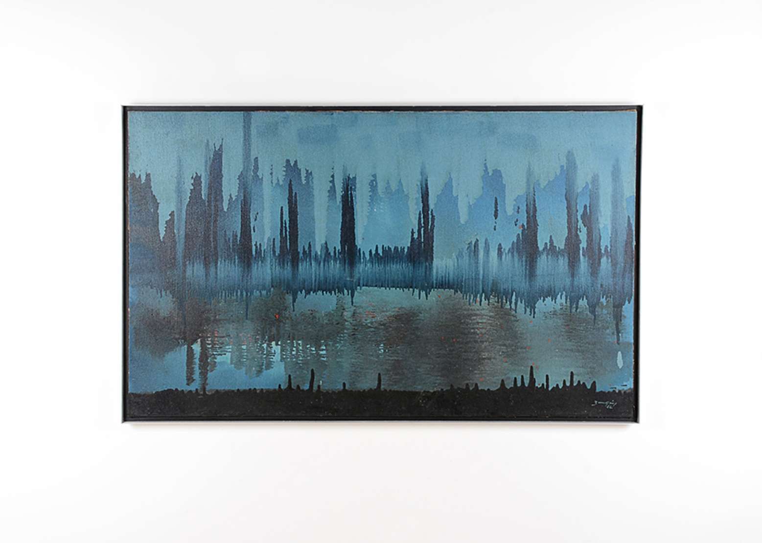 Antonio Bandeira (1922-1967), Paisagem Longínqua,1962 - Óleo s/tela<br>Ass. inf. direito e verso e datado<br><br><br><br><br>A produção abstrata de Antônio Bandeira (1922-1967) remonta à década de ...
