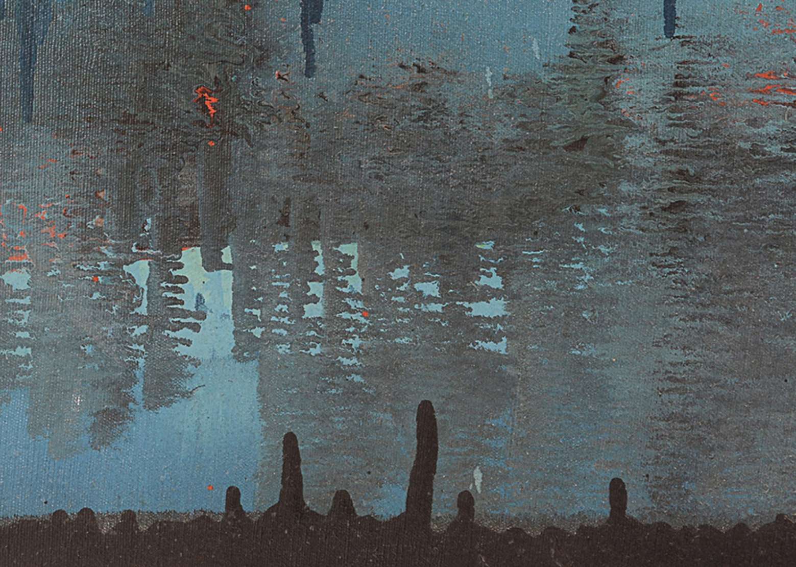 Antonio Bandeira (1922-1967), Paisagem Longínqua,1962 - Óleo s/tela<br>Ass. inf. direito e verso e datado<br><br><br><br><br>A produção abstrata de Antônio Bandeira (1922-1967) remonta à década de ...