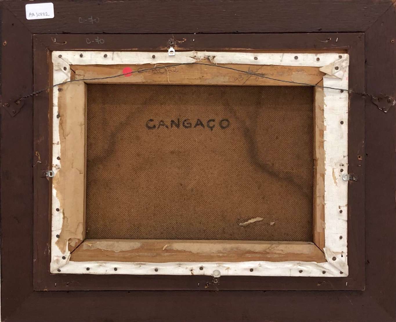 Newton Rezende (1912-1994), Cangaço, 1987 - Óleo s/ eucatex<br>Ass. inf. direito<br><br><br>Newton de Rezende Silva (1912-1994) foi um artista multifacetado, atuando como pintor, desenhista, gra