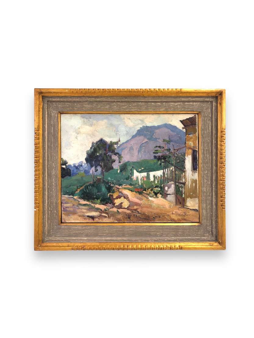Arthur Timótheo da Costa (1882-1922), Paisagem com casario, 1919 - Óleo s/ tela<br>Ass. inf. direito<br>Localizado Rio de Janeiro.<br><br>Arthur Timótheo da Costa, nascido em 1882 em uma família hu...