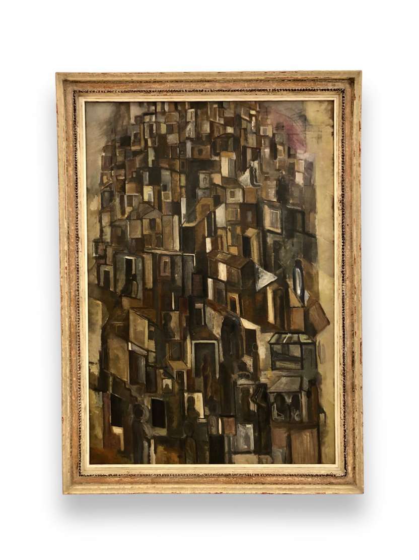 Lasar Segall (1891-1957), Favela, 1956 - Óleo s/ tela<br>Ass. verso<br><br>Obra com cachê do Museu de Arte Moderna do Rio de Janeiro, onde a obra participou da exposição do artista Chamada re