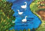 Rosina Becker do Valle (1914-2000), A Fazenda, 1969 - Óleo s/ tela<br>Ass. dat. tit. inf. central<br><br>A obra "A Fazenda" de Rosina Becker Do Vale retrata uma paisagem rural serena, com um rio se...