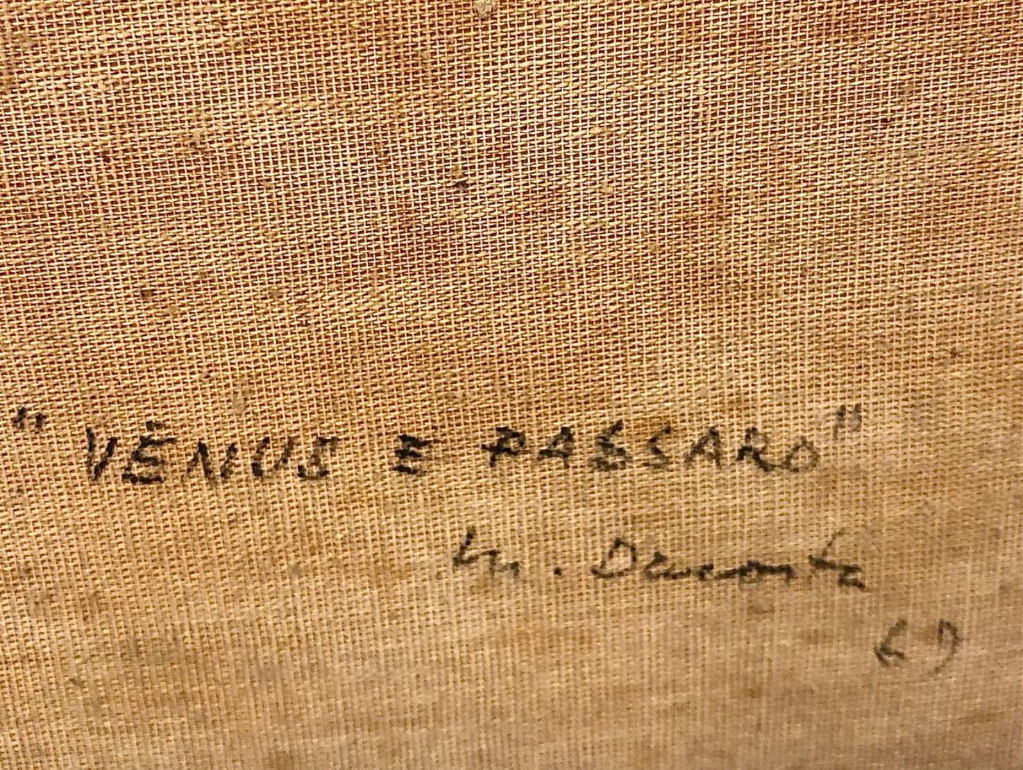 Milton Dacosta (1915-1988), Vênus e Passaro, 1969 - Óleo s/ tela <br>Ass. inf. direito e verso.<br>Obra apresenta cachê da Galeria Contorno. <br><br><br><br>Milton Dacosta (1915-1988) foi um destac...
