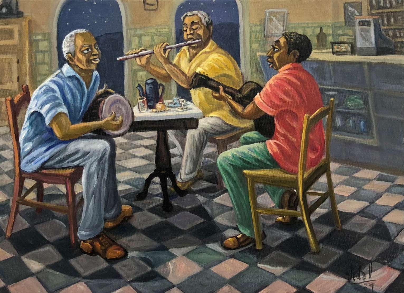 SERGIO VIDAL (1945), Pela madrugada, 2023 - Óleo s/ tela<br>Ass. inf. direito<br>