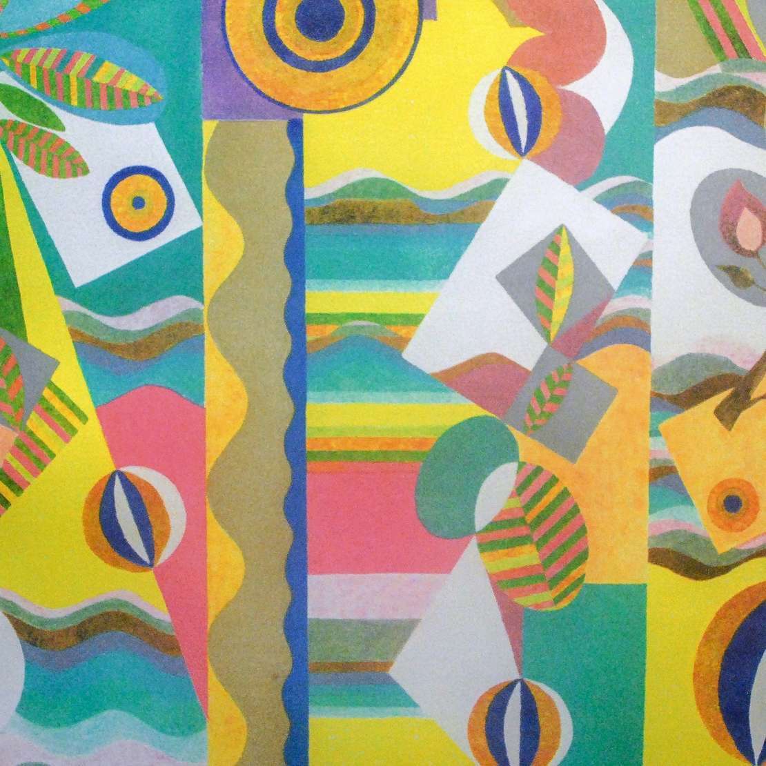 Beatriz Milhazes (1960), Pink Sunshine, 2021 - Serigrafia <br>Ass. verso<br>Edição 58 de 100<br><br>O trabalho de Beatriz Milhazes é muito marcado por formas orgânicas, arabescos, flores e colunas 