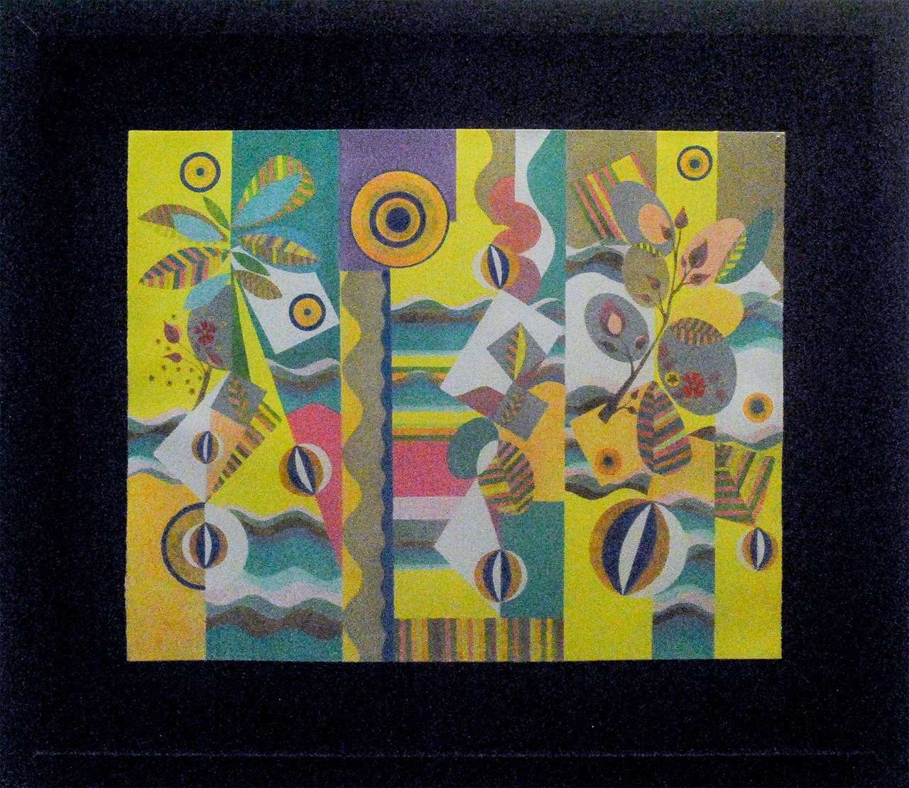 Beatriz Milhazes (1960), Pink Sunshine, 2021 - Serigrafia <br>Ass. verso<br>Edição 58 de 100<br><br>O trabalho de Beatriz Milhazes é muito marcado por formas orgânicas, arabescos, flores e colunas 