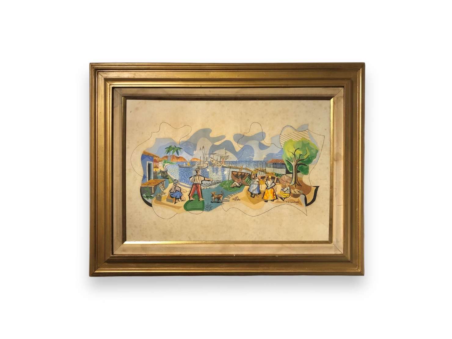 Di Cavalcanti (1897-1976), Sem título ( Estudo ) - Guache s/ papel<br>Ass. inf. direito<br>Estudo para painel do Clube dos 500, anos 50.<br><br>Reconhecido como um dos principais nomes do modernism...