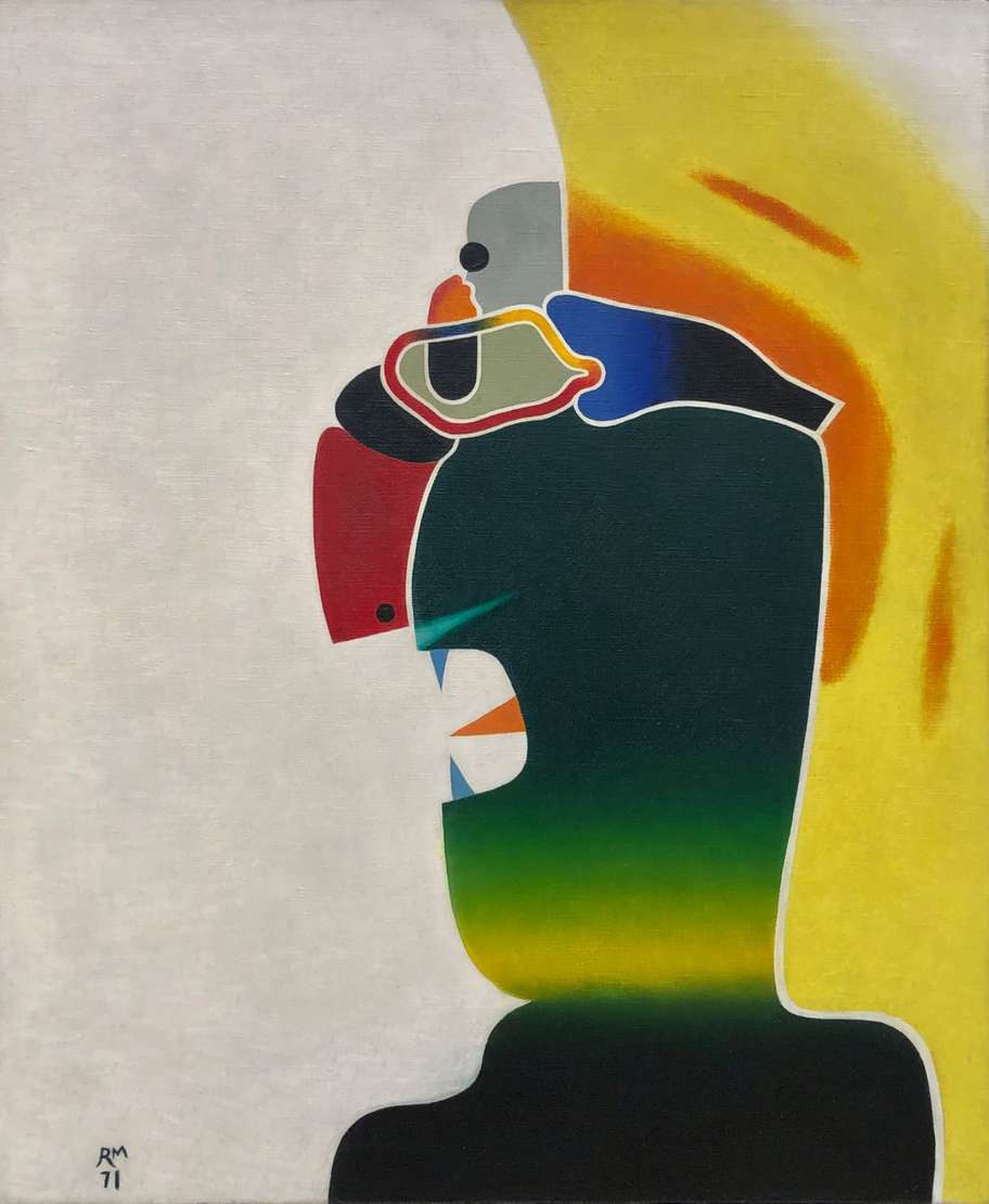 Roberto Magalhães (1940), Pronto para Combate, 1971  - Acrílica s/ tela <br>Ass. inf. esquerdo 