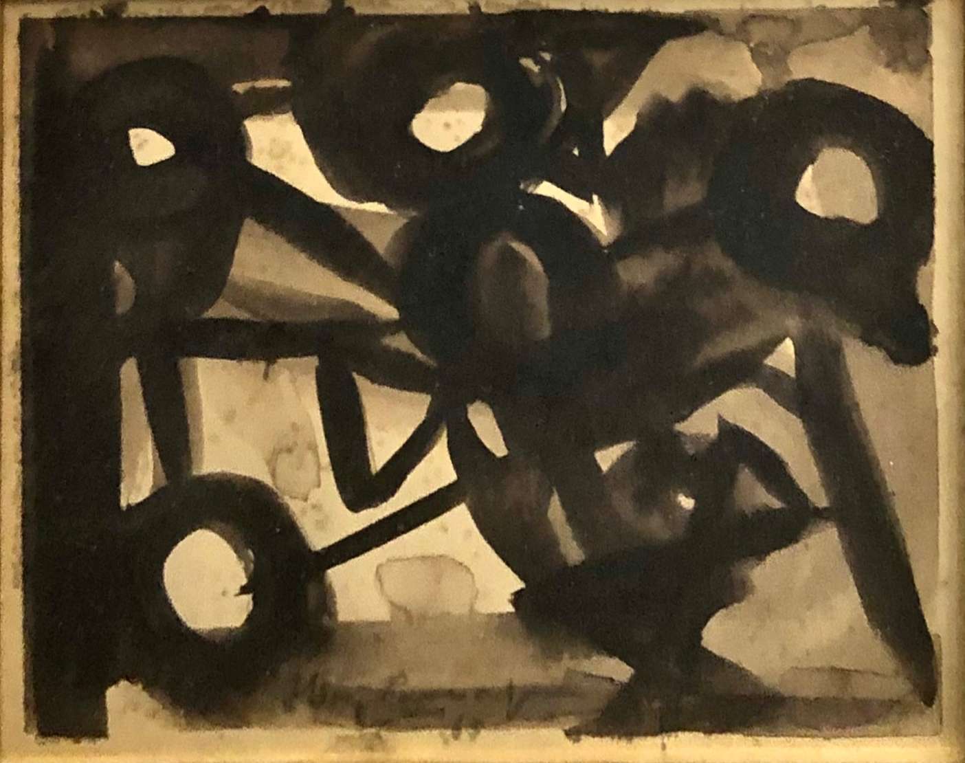 Iberê Camargo (1914-1994),  - Aguada de nanquim sobre papel <br>Ass. inf. central