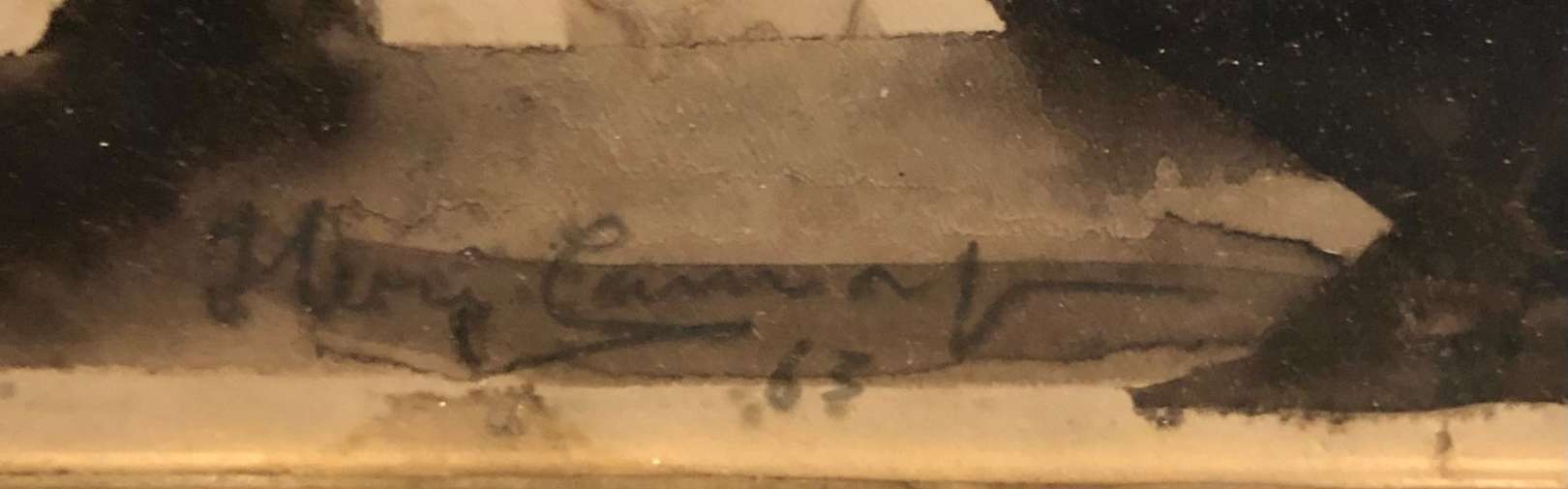 Iberê Camargo (1914-1994),  - Aguada de nanquim sobre papel <br>Ass. inf. central