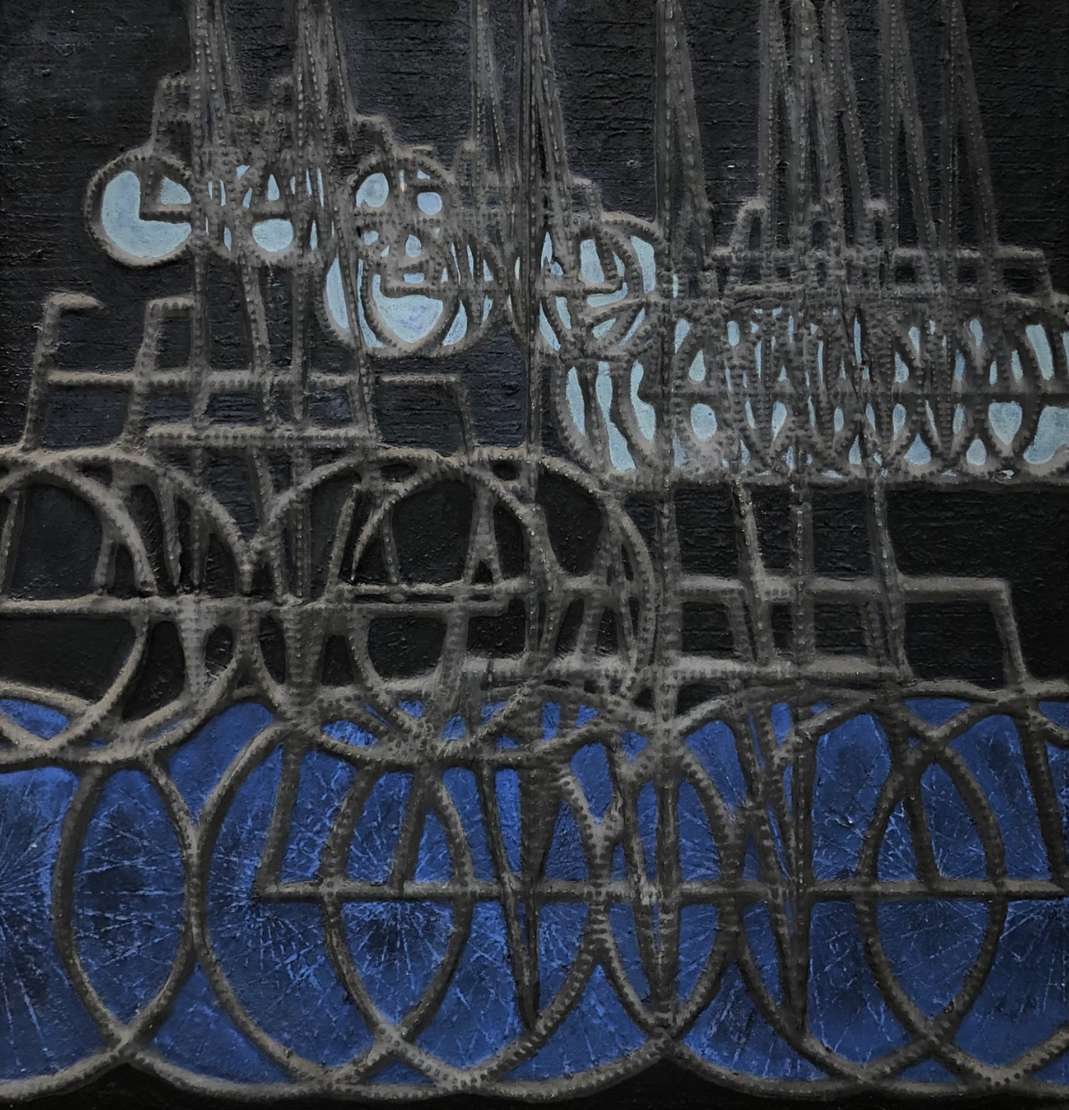 Joaquim Tenreiro (1906-1992), Ciclistas, 1966 - Técnica mista <br>Ass. verso 