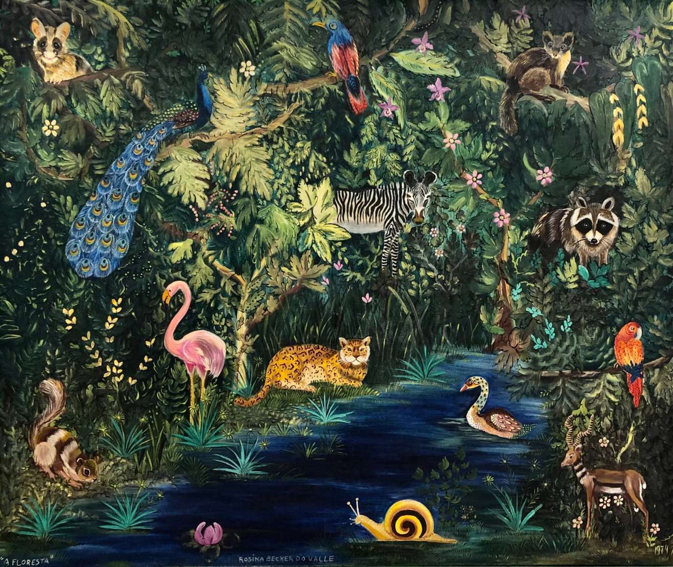 Rosina Becker do Valle (1914-2000), A Floresta, 1974 - Óleo s/ tela <br>Ass. inf. central