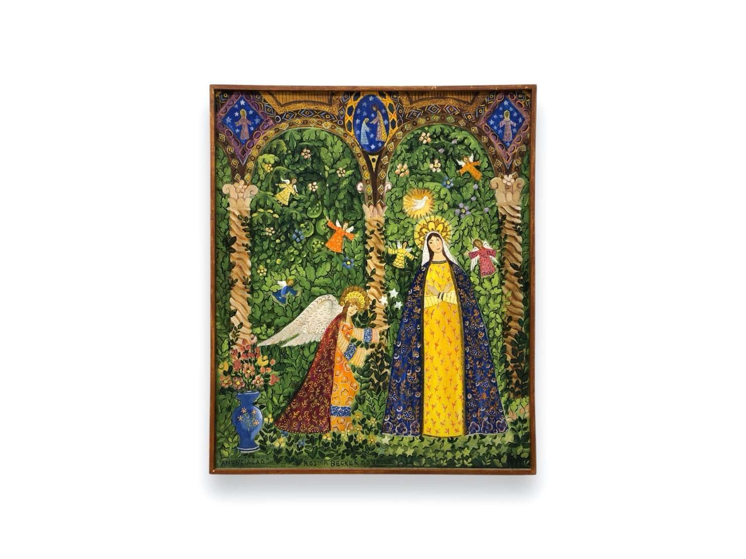 Rosina Becker do Valle (1914-2000), Anunciação, 1971 - Óleo s/ tela<br>Ass e tit. inf. esquerdo