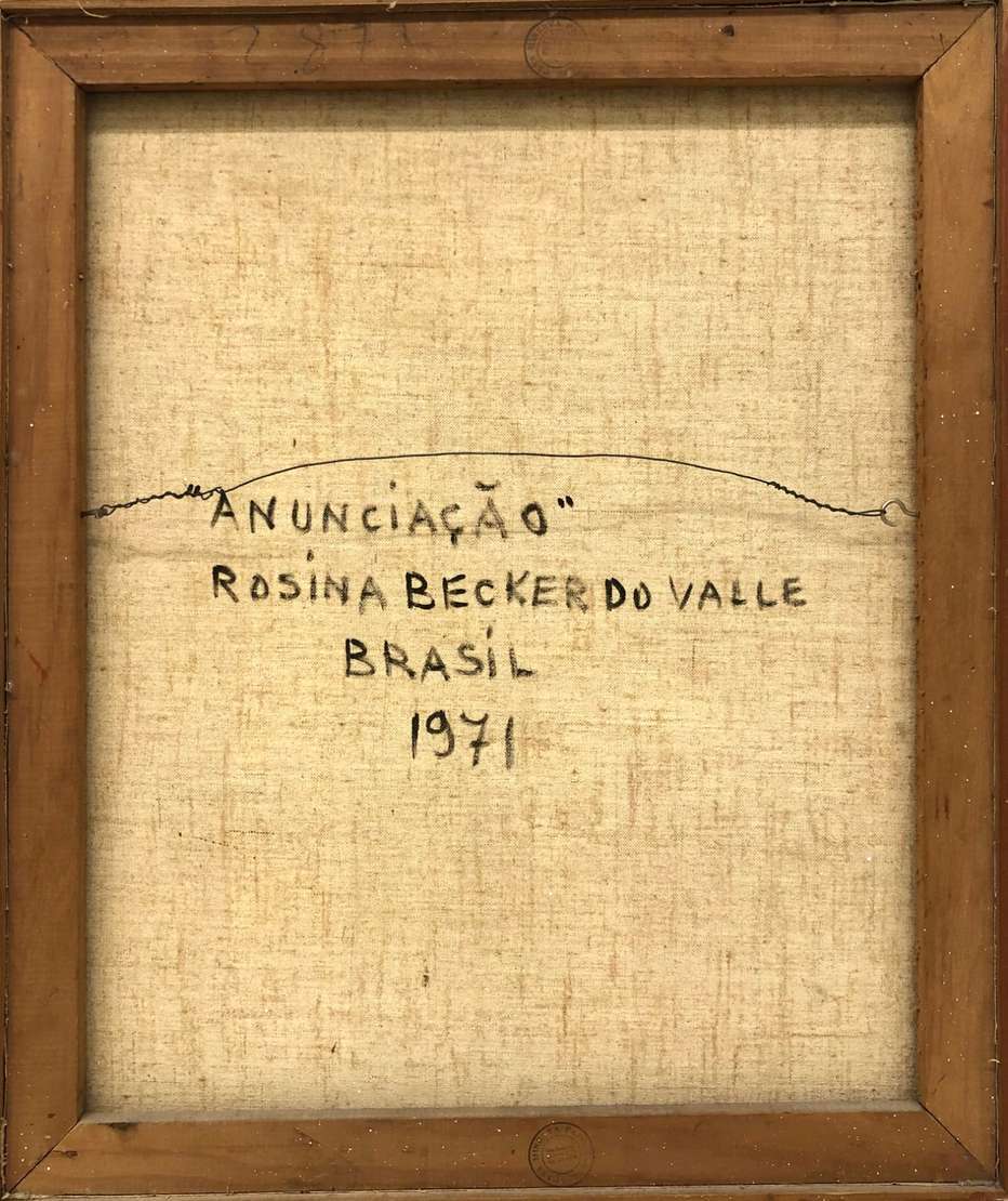 Rosina Becker do Valle (1914-2000), Anunciação, 1971 - Óleo s/ tela<br>Ass e tit. inf. esquerdo