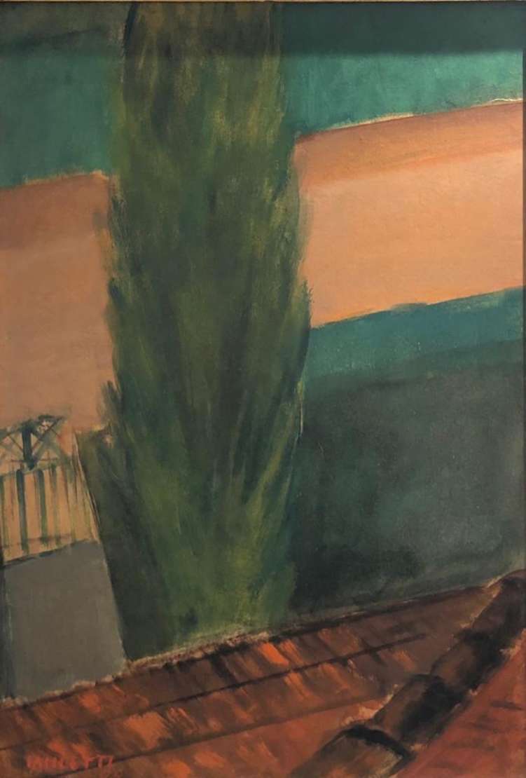 José Pancetti (1902-1958), Paisagem, 1940 - Óleo s/ eucatex<br>Ass. inf. esquerdo e datado<br><br><br>O lote encontra-se em nosso espaço para apreciação através de prévio agendamento.