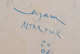 Carlos Vergara (1941), Altamor, 2008 - Monotipia, pintura e carvão s/ lona crua<br>Ass. no verso<br>Importante obra do artista, reproduzido no livro organizado por Paulo Sergio Duaerte  na 