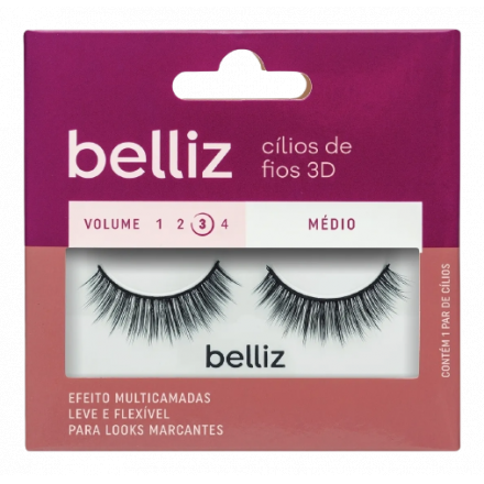 Cílios Belliz 3D Médio - Ref 210