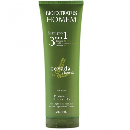 Shampoo Bio Extratus Homem 3 Em 1 - Contém 250ml. Bio Extratus